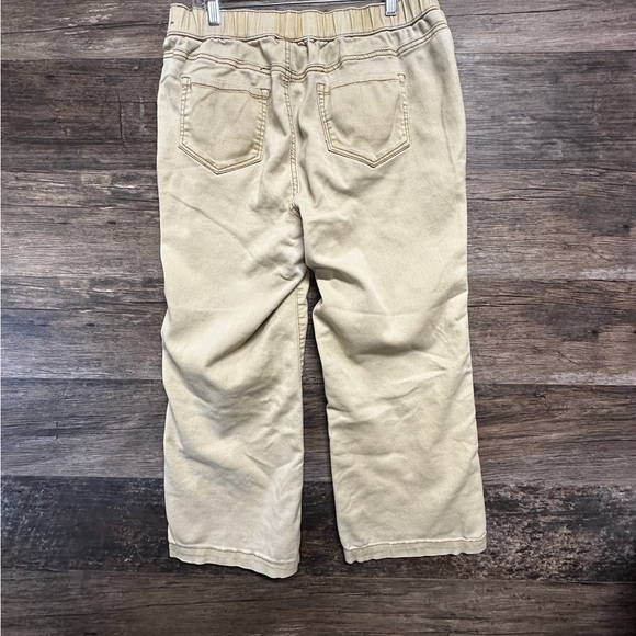 Essentials Tan Trousers Relaxed Fit Elastic Waist Petite 14/16 - Picture 2 of 6